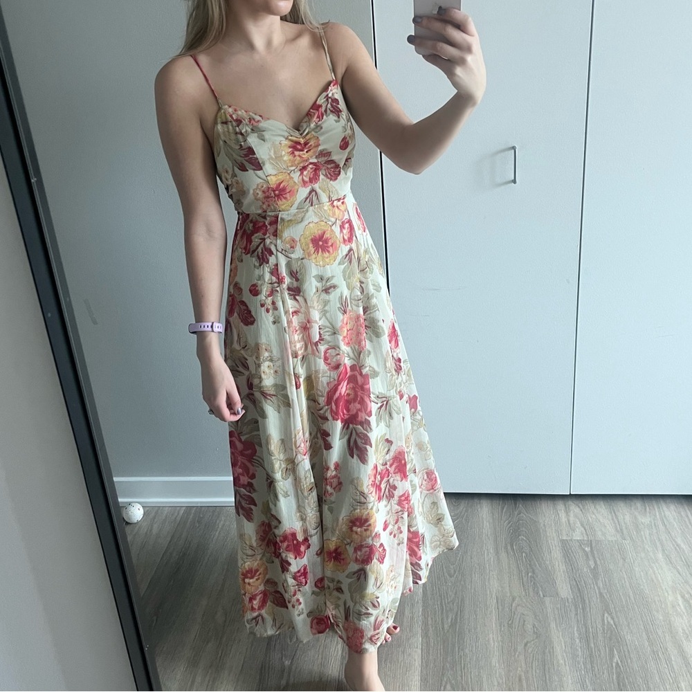 H&M Floral Tie Back Midi Dress - Picture 2 of 9